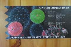 Troop 320 plaque from 2020 at Camp Hinds. They are from Shapleigh and they stayed in Byrd. It is located in the Dining Hall.
