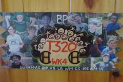 Troop 320 plaque from 2021 at Camp Hinds. They stayed in Bayden Powell. It is located in the Dining Hall.