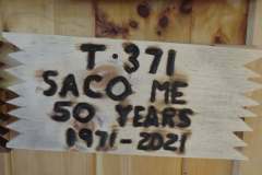Troop 371 plaque from 2021 at Camp Hinds. They are from Saco and. It is located in the Dining Hall.