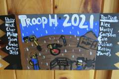 Troop H (Provo) Plaque from 2021 at Camp Hinds. They stayed in Wilderness. It is located in the Dining Hall.
