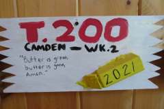 Troop 200 plaque from 2021 at Camp Hinds. They are from Camden. Located in the dining hall.