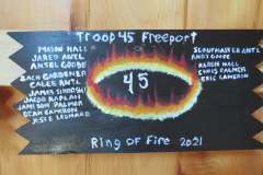 Troop 45 plaque from 2021 at Camp Hinds. They are from Freeport. Located in the dining hall.