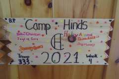 Troop 333 plaque from 2021 at Camp Hinds. They are from Acton. Located in the dining hall.