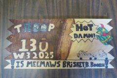 Troop 130 plaque from 2025 at Camp Hinds in the dining hall. Located in the dining hall.