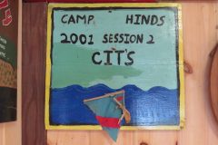 CIT plaque from 2001 (Session 2) at Camp Hinds in Ring Hall. Located on the main entrance wall of Ring Hall.