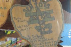 Honor Patrol (Baden Powell Award) Plaque from 1961 at Camp Hinds in Ring Hall. Located in the middle rafters of bay 1.