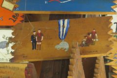 Unknown troop plaque at Camp Hinds in Ring Hall from 1975. Located in the middle rafters of bay 1.