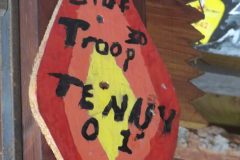 Troop 300 plaque from 2001 at Camp Hinds. They stayed in Tenny. Located in the middle rafters of bay 1 of Ring Hall.
