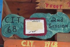 CIT plaque from 1968 (Session 2) at Camp Hinds in Ring Hall. Located on the main entrance wall of Ring Hall.