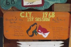 CIT plaque from 1968 (Session 1) at Camp Hinds in Ring Hall. They stayed in MacArthur. Located on the main entrance wall of Ring Hall.