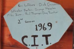 CIT plaque from 1969 (Session 2) at Camp Hinds in Ring Hall. Located on the main entrance wall of Ring Hall.