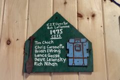 CIT plaque from 1975 at Camp Hinds in Ring Hall. Located on the main entrance wall of Ring Hall.