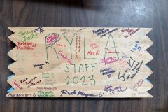 RYLA Staff plaque from 2023 at Camp Hinds. Located on the main wall of the dining hall.