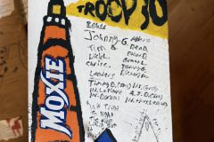 Troop 30 plaque from 2017 at Camp Hinds. They are from Cape Elizabeth and stayed in Brownsea. Located in the dining hall.